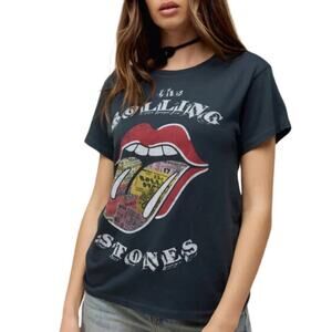 Daydreamer Women's Black Rolling Stones Ticket Fill Tongue Tour Tee Size M